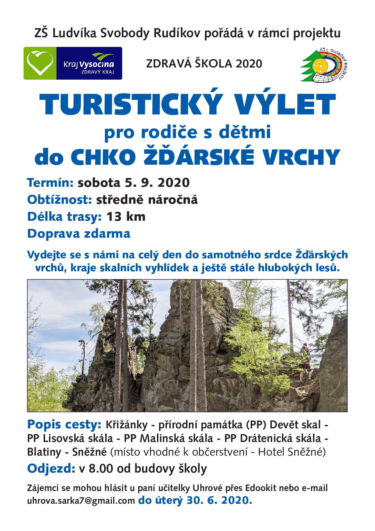 Turistický výlet CHKO Žďárské vrchy - PLNĚ OBSAZENO!!!